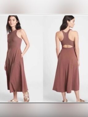 Athleta Winona Midi Support Dress Tan Taupe - XSmall